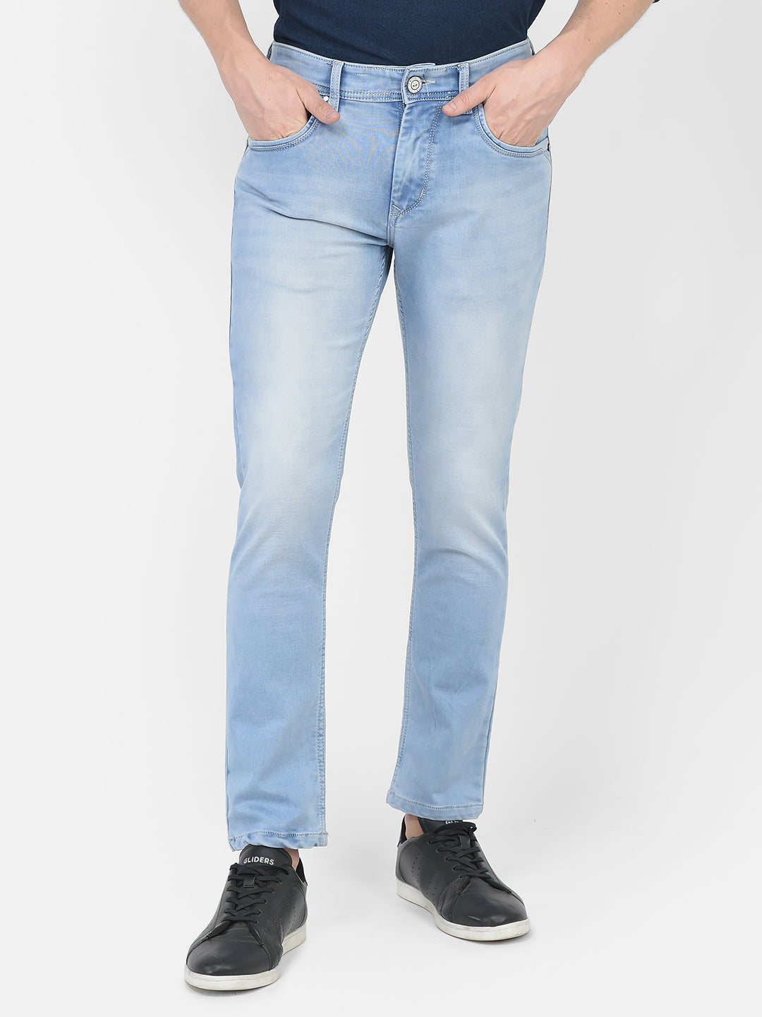  Blue Straight-Legged Jeans