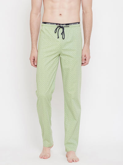 Green Printed Lounge Pants - Men Lounge Pants