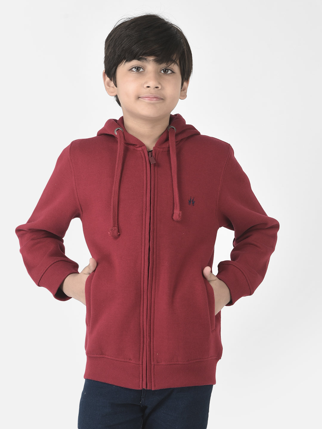  Bright Maroon Zipper Sweatshirt