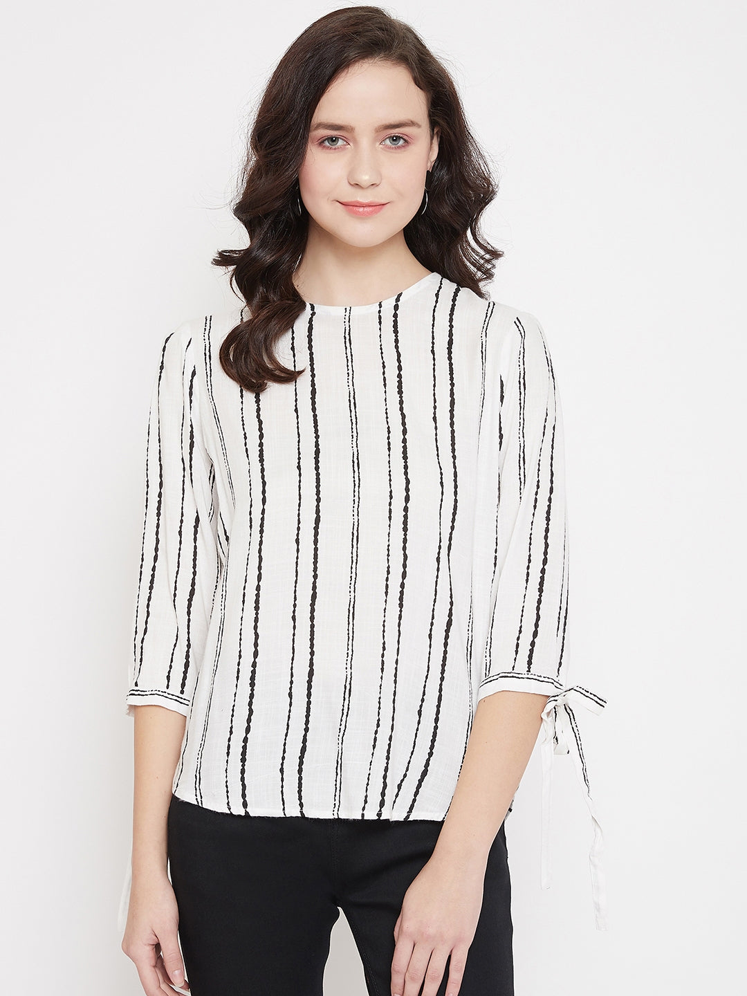 White Striped Top - Women Tops