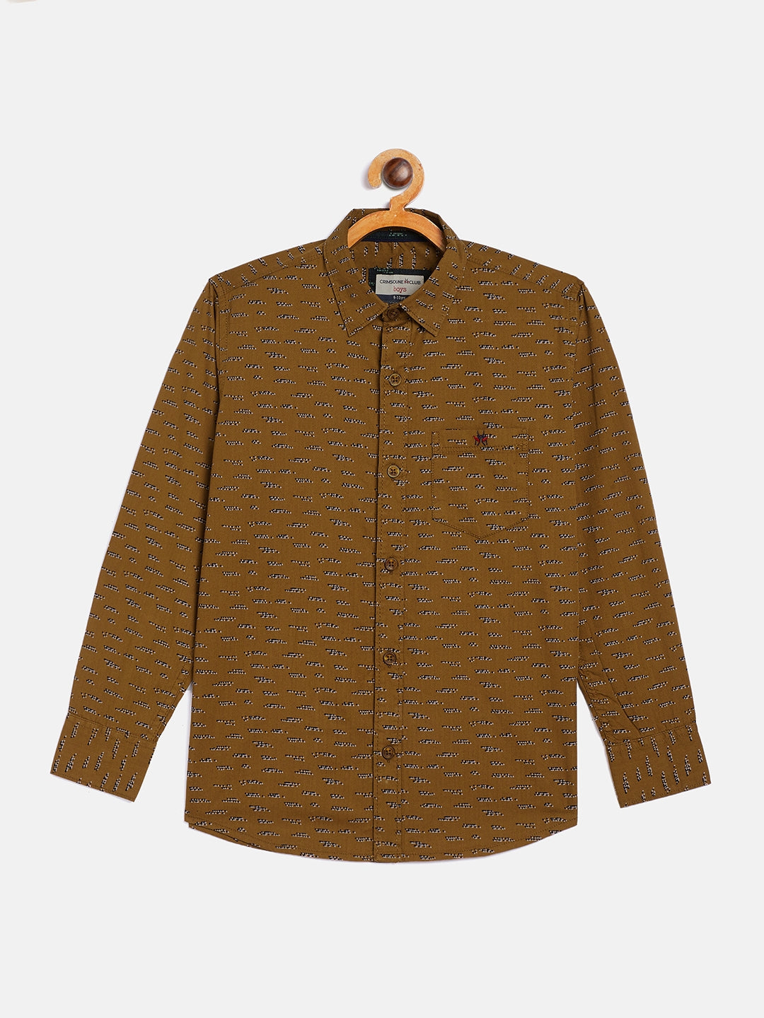 Brown Printed Causal Shirt - Boys Shirts