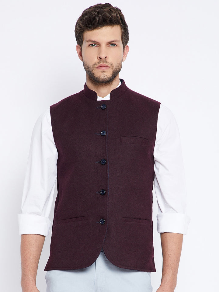 Maroon Reversible Waistcoat - Men Waist Coat