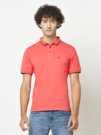  Plain Coral Polo T-Shirt