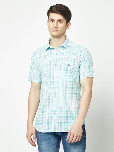  Pale Green Short-Sleeved Flannel