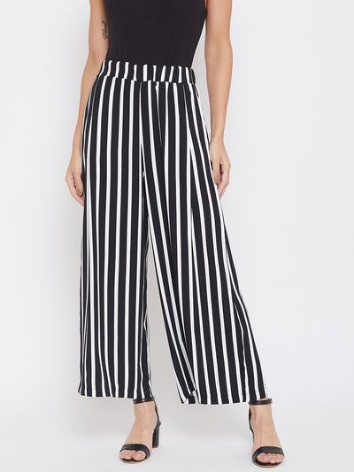 Striped Flared Culottes - Women Trousers