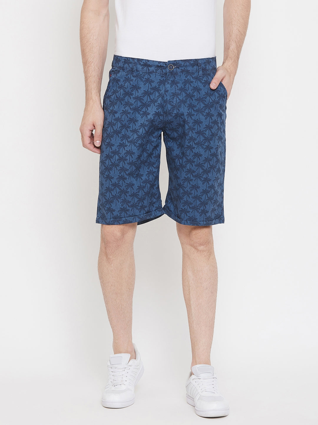 Blue Printed shorts - Men Shorts