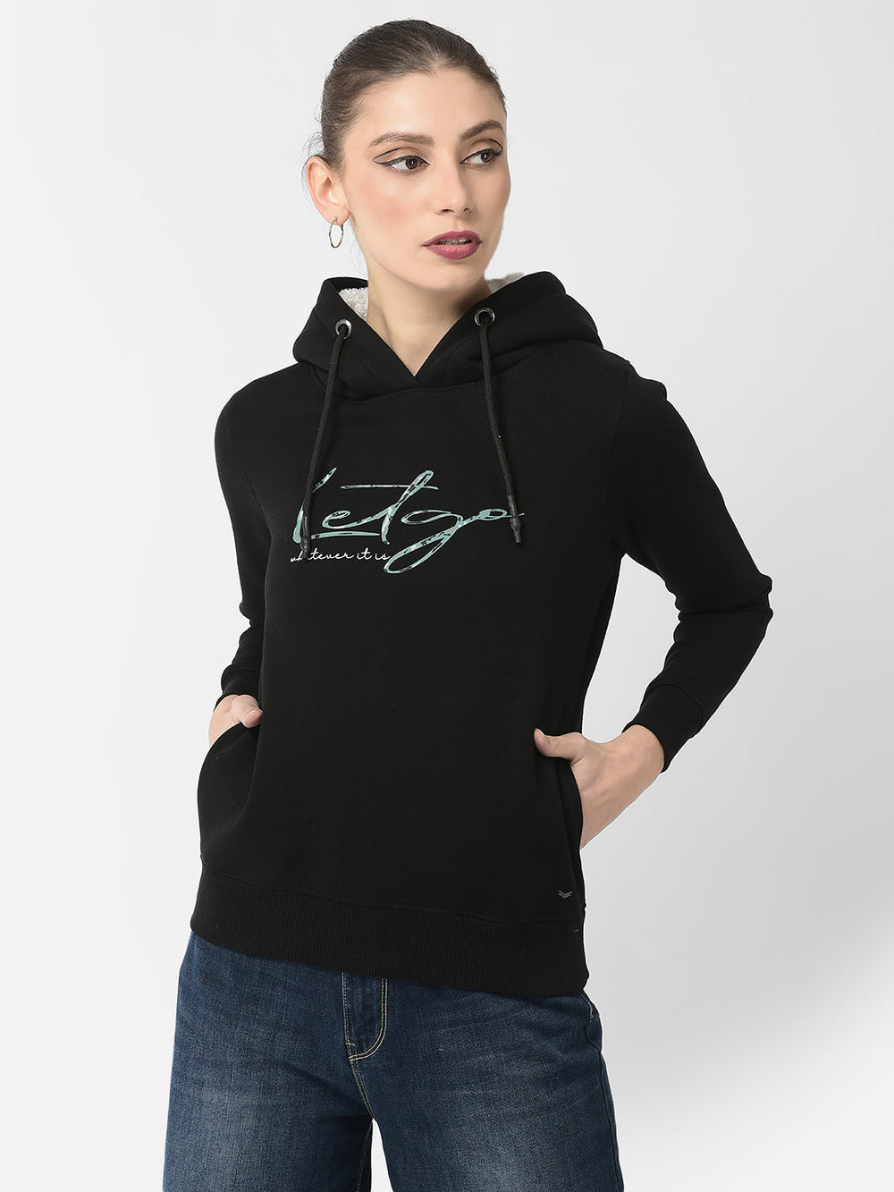  Black Typographic Sweatshirt