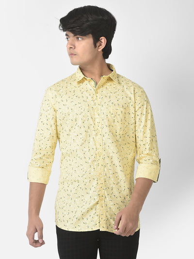  Lime Yellow Floral Shirt