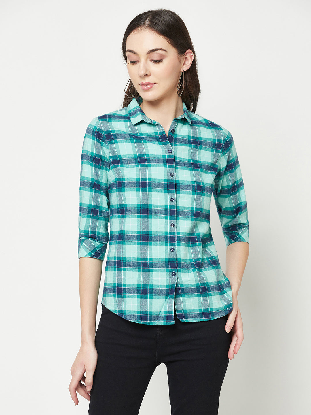  Turquoise Checked Shirt