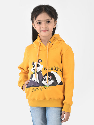 Yellow Sweatshirt with Panda Graphics 