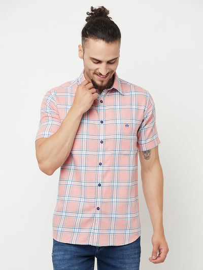 Pink Checked Casual Shirt - Men Shirts