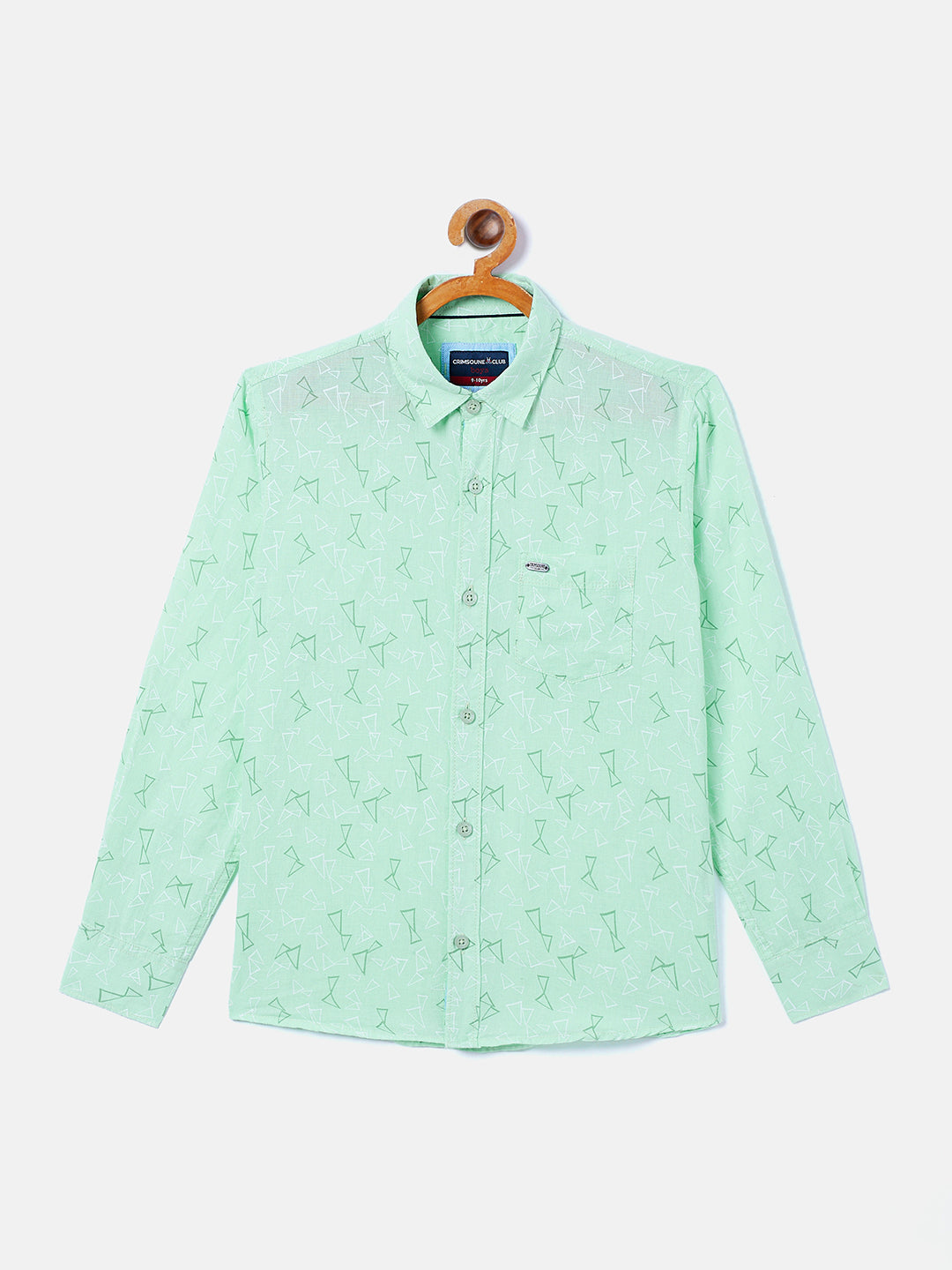 Mint Green Printed Linen Casual Shirt - Boys Shirts