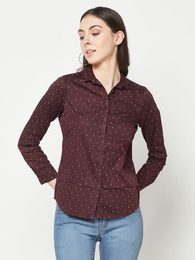  Wine Printed Shirt