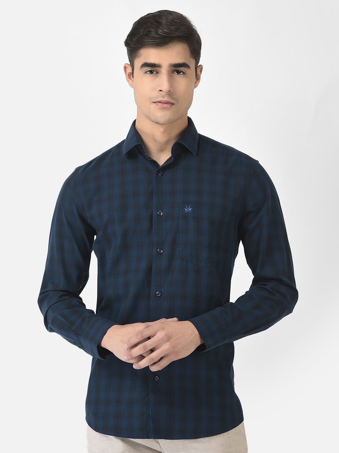  Navy Blue Shirt in Checks 