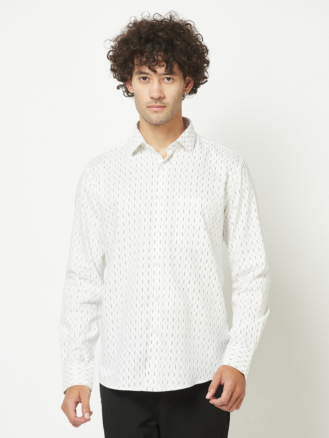  White Geometric Shirt