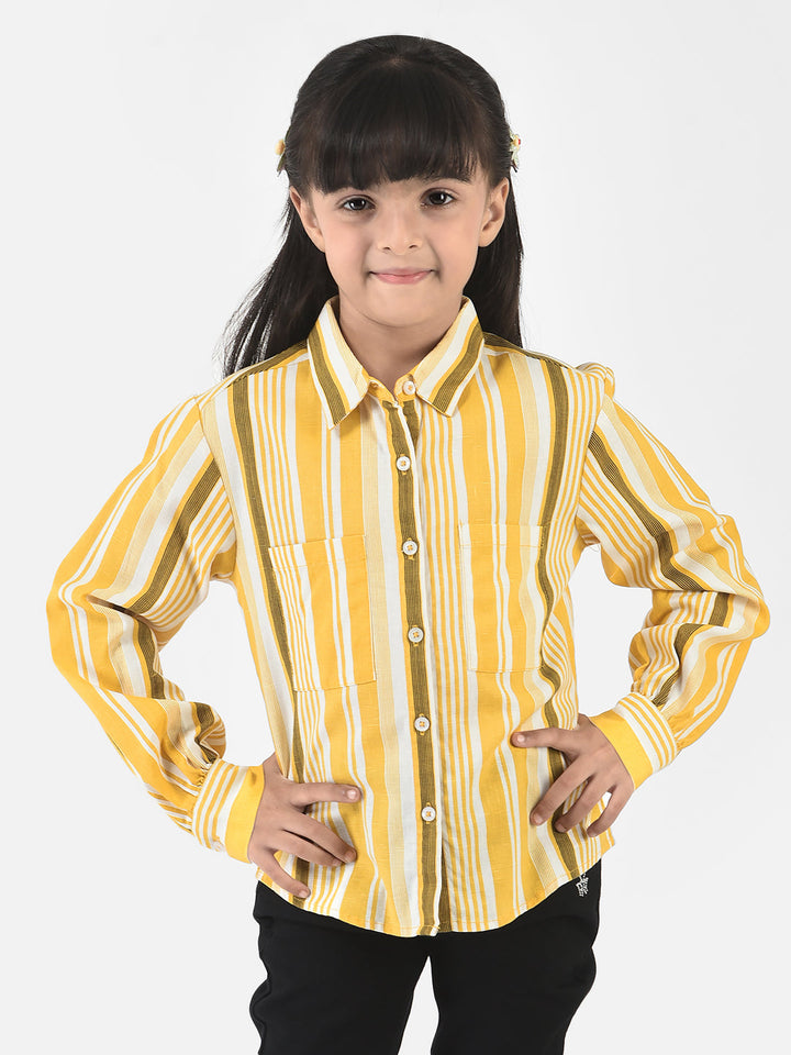 Yellow Shirt in Barcode Stripes