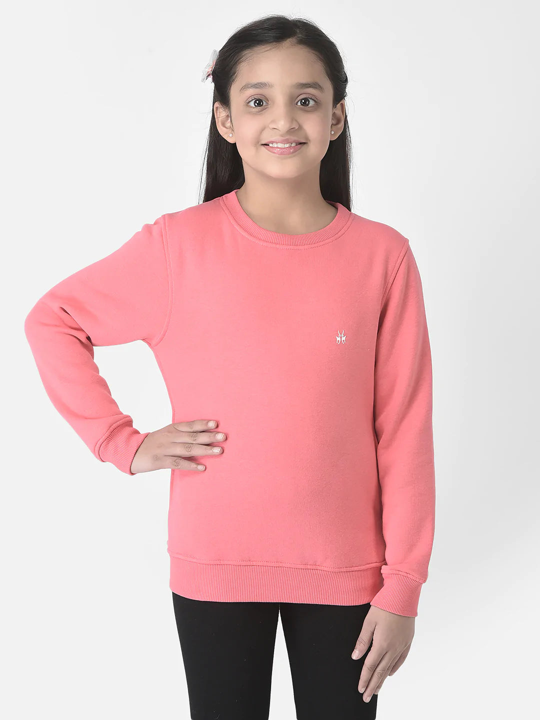  Raspberry Pink Brand-Logo Sweatshirt