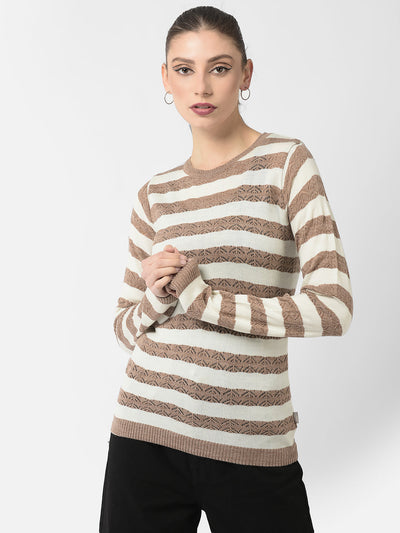  Brown Striped Sweater 