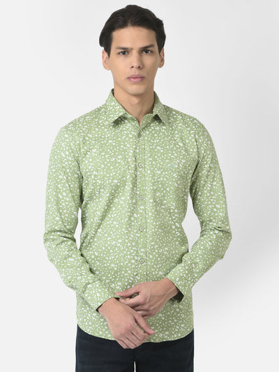 Light Green Shirt in Floral Print 