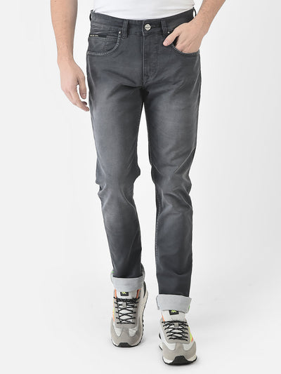  Dark Grey Light-Washed Jeans
