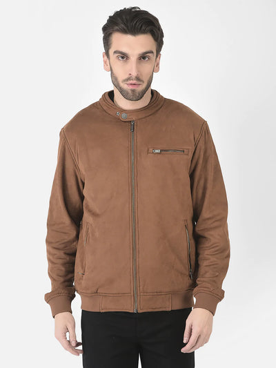  Dark Tan Faux Leather Jacket 