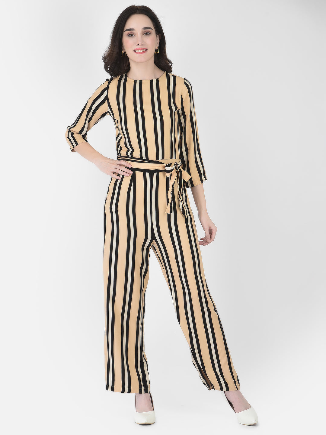 Cider Striped Jumpsuit-Women Dungarees-Crimsoune Club