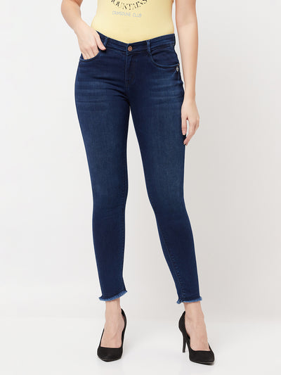 Blue Cropped Jeans - Women Jeans