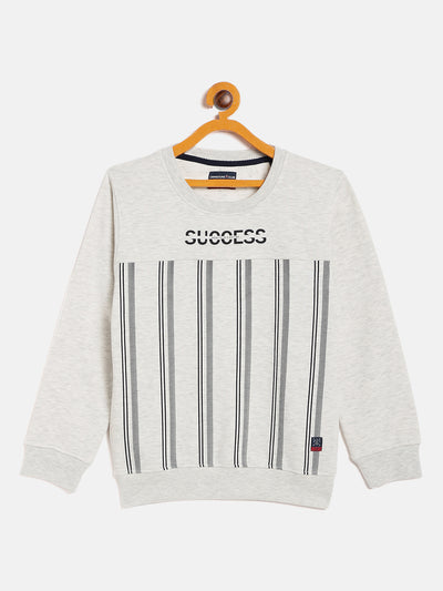 White Printed Round Neck Sweatshirt - Boys Sweatshirts