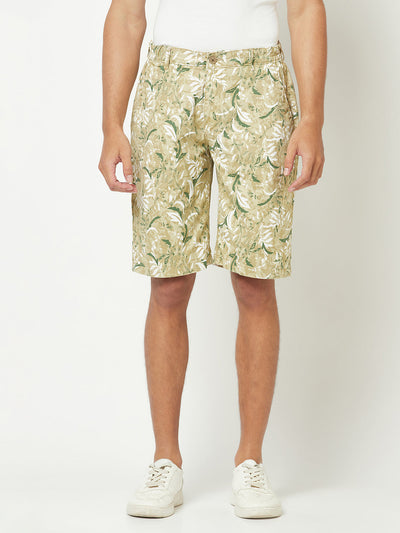  Fawn Green Floral Shorts 