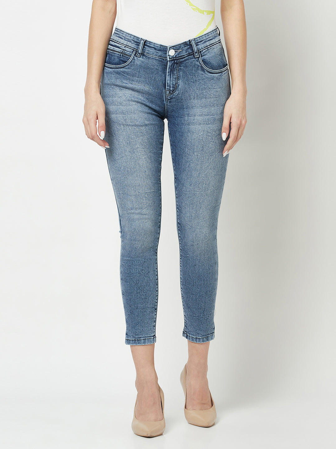  Blue Ankle-Fit Jeans