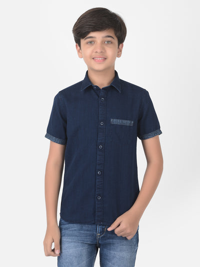 Navy Blue Denim Shirt - Boys Shirts