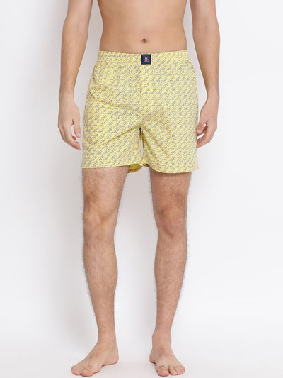 Yellow Printed Boxer - Men Boxers