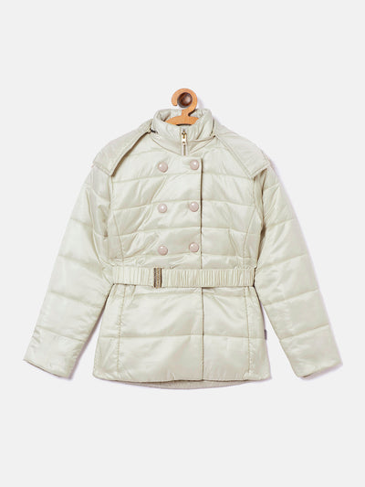 White Detachable Hood Jacket - Girls Jackets