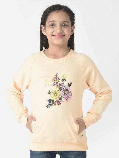  Peach Floral Sweatshirt