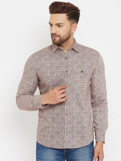 Brown Printed Shirt - Men Shirts