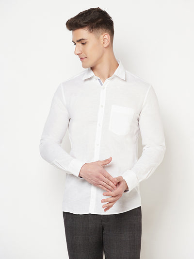 White Linen Shirt - Men Shirts