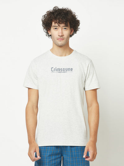 Melange Grey Brand-Logo T-Shirt