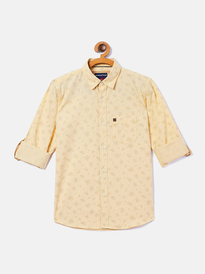 Yellow Printed Casual Shirt - Boys Shirts
