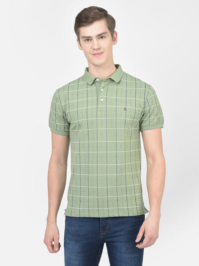  Checked Fern Polo T-Shirt