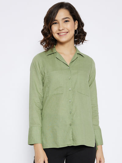 Green Slim Fit shirt - Women Shirts