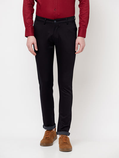 Navy Blue Casual Trousers - Men Trousers