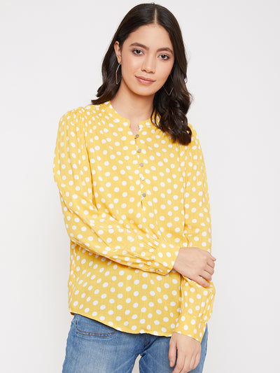 Yellow Polka Dots Tops - Women Tops