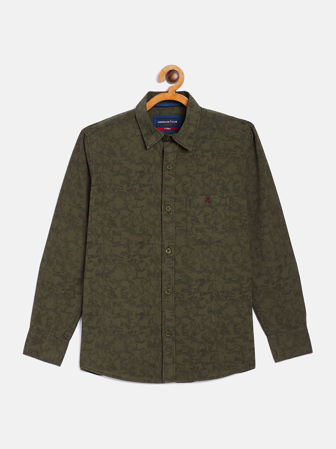 Olive Printed Causal Shirt - Boys Shirts