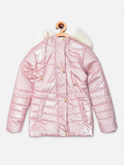 Pink Detachable Hood Jacket - Girls Jackets