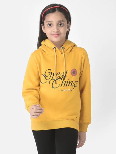  Mustard Typographic Hoodie