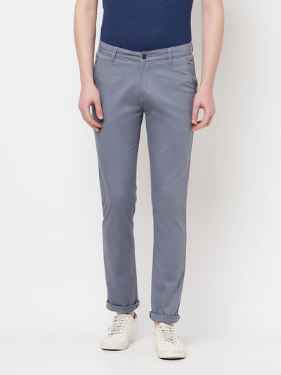 Blue Casual Trousers - Men Trousers