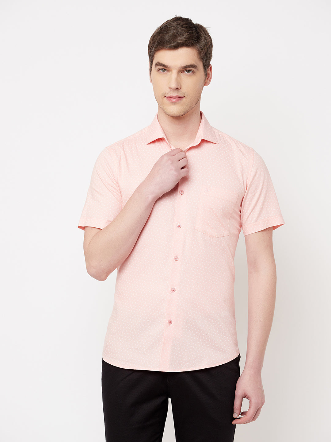 Pink Printed Casual Shirt - Men Shirts