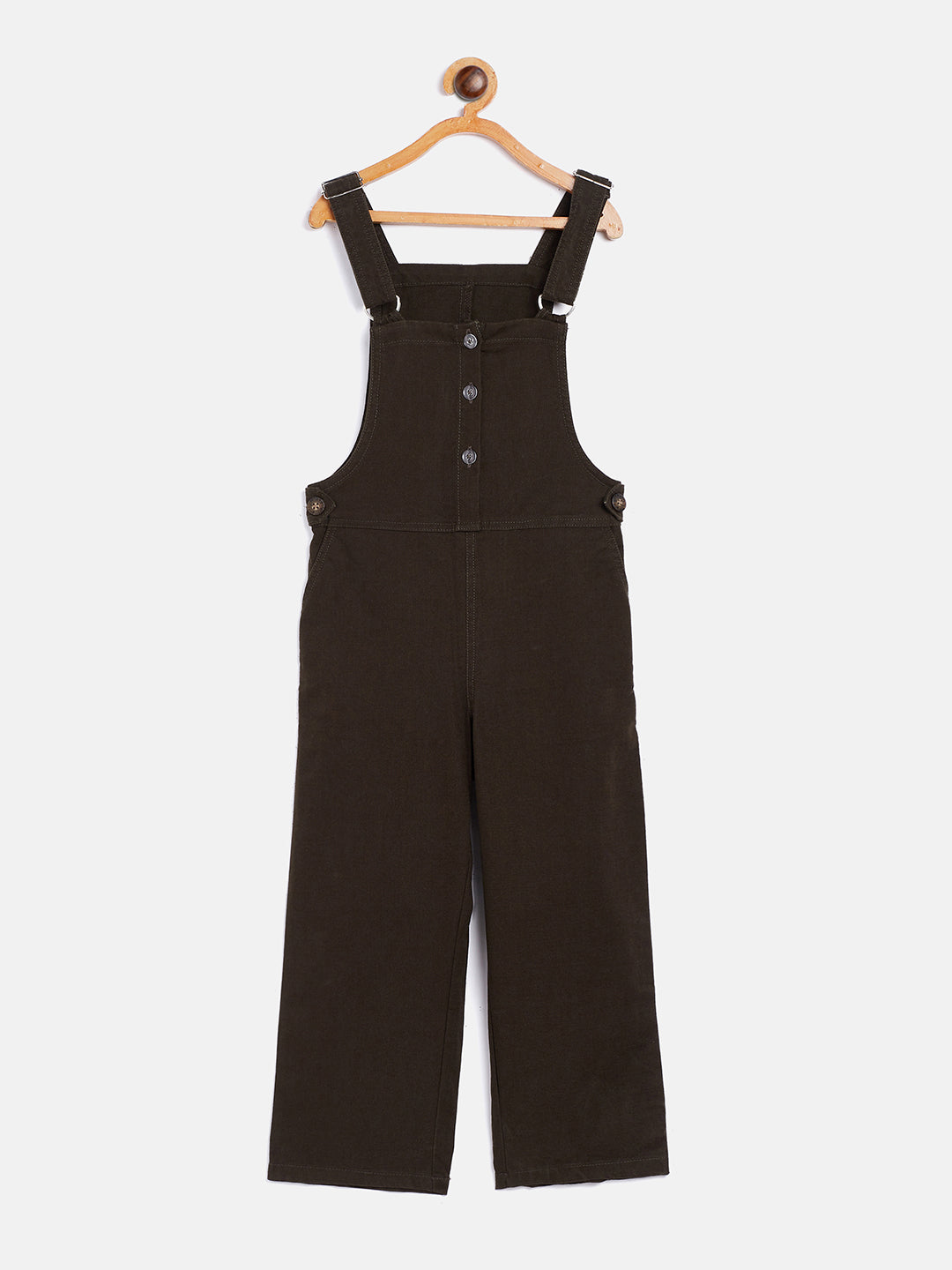 Brown Straight Leg Dungarees - Girls Dungarees