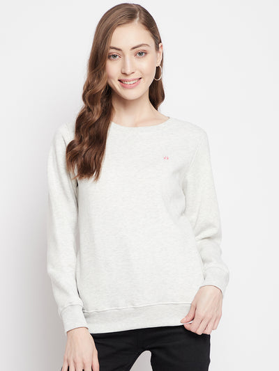 Off White Round Neck Sweatshirt - Women Sweatshirts