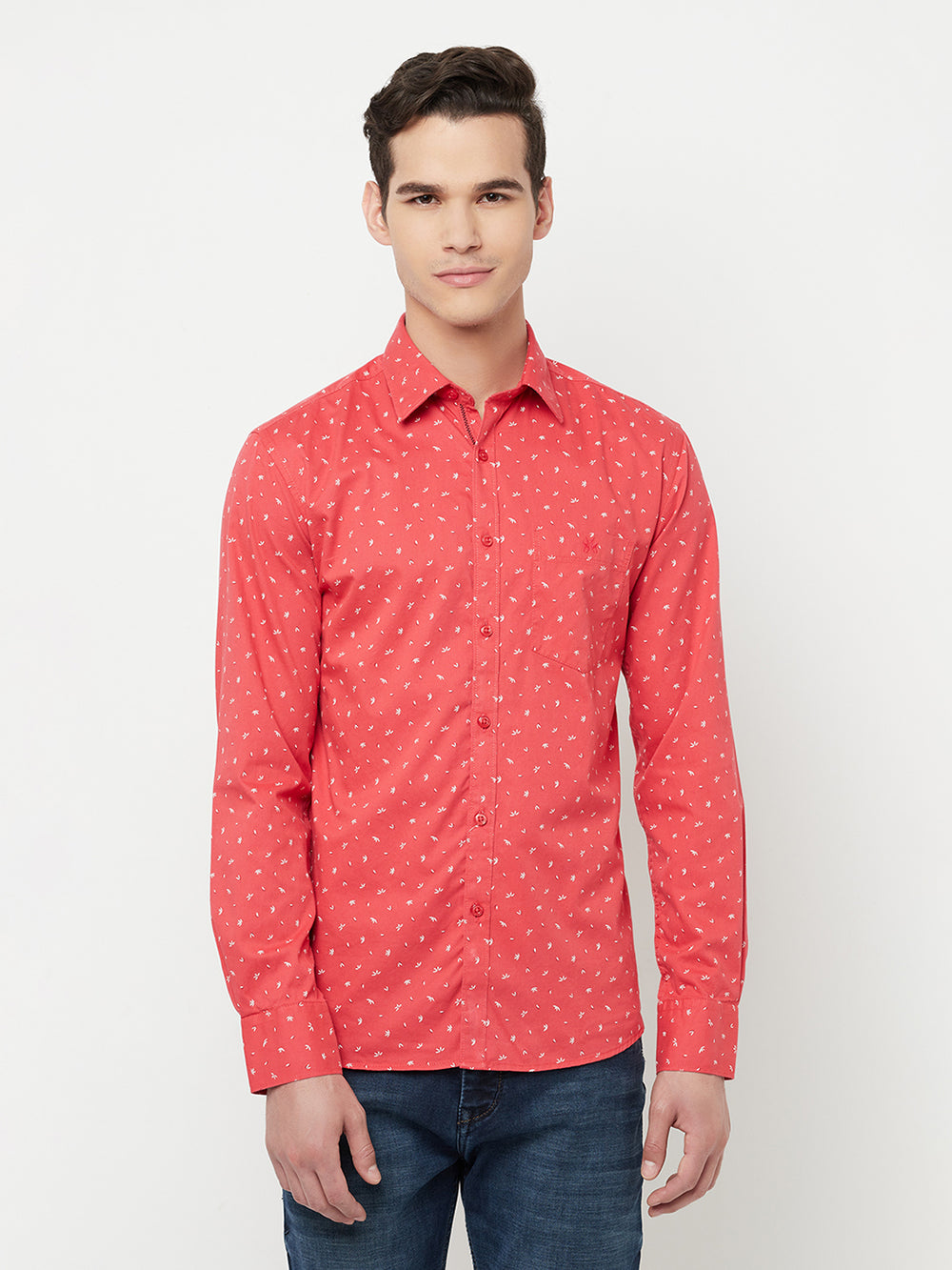 Pink Floral Printed Shirt - Men Shirts